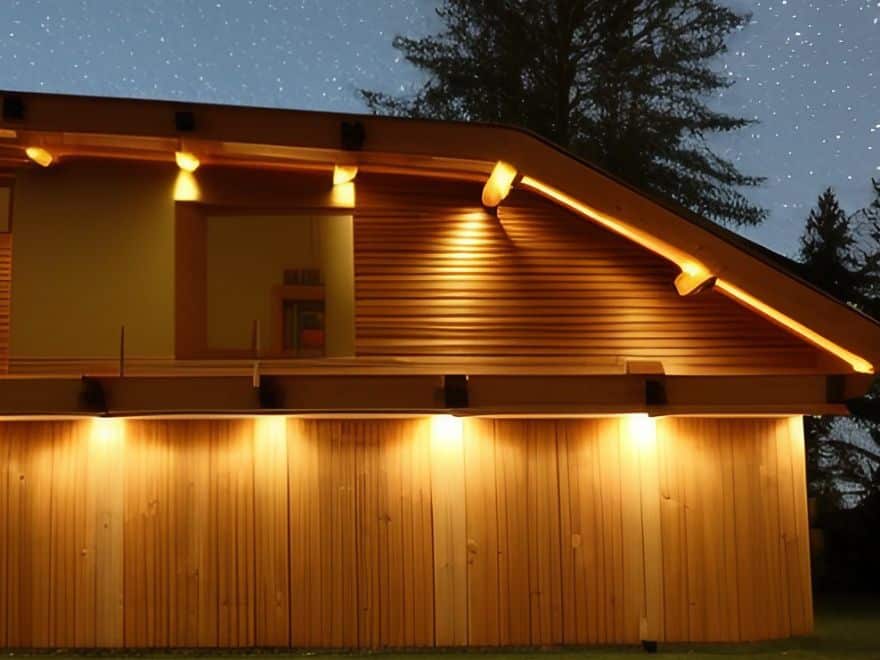 Beleuchtung am Haus mit LED