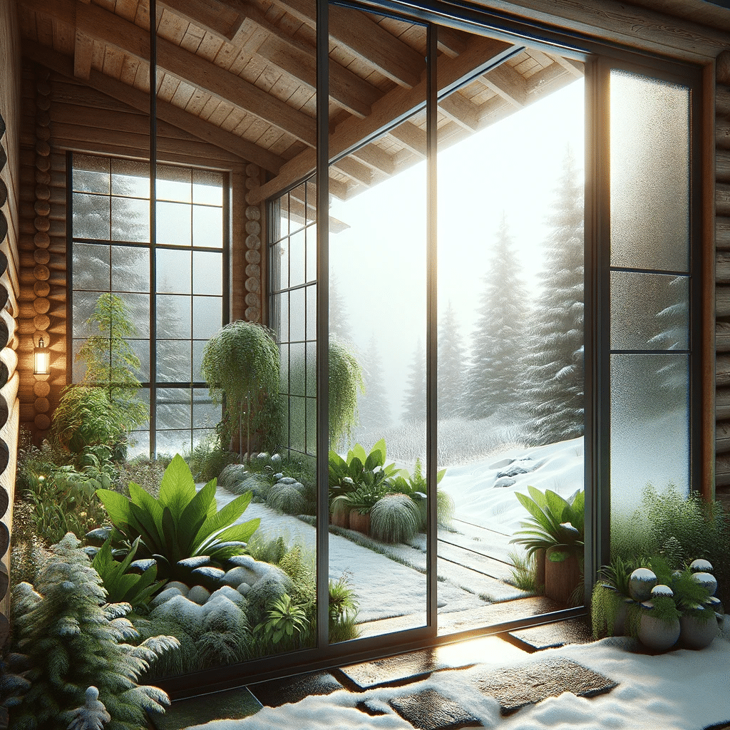 Wintergarten mit Glasschiebetüren